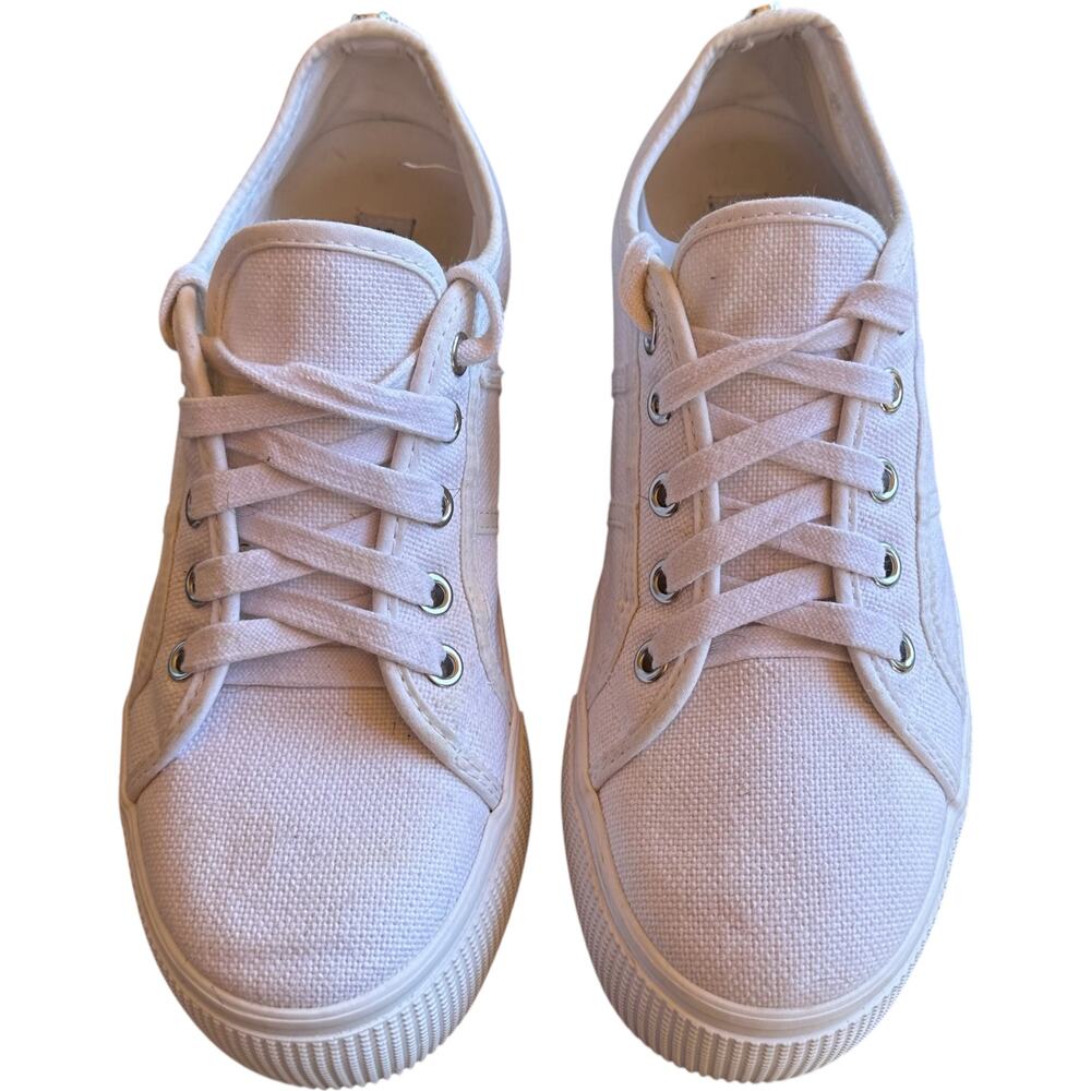 Steve Madden White Platform Sneaker Sz 8 Lace Up … - image 3